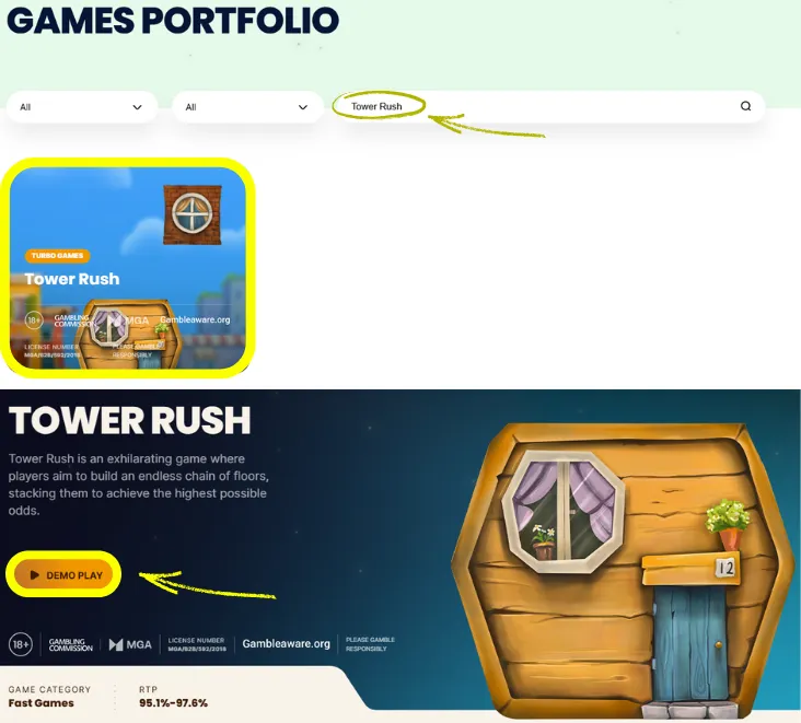 Find demo game